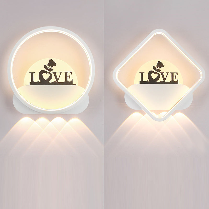 Moderne minimalistische Familien-Strand-Rund-Quadrat-Eisen-Silikon-LED-Wandleuchte für das Schlafzimmer 