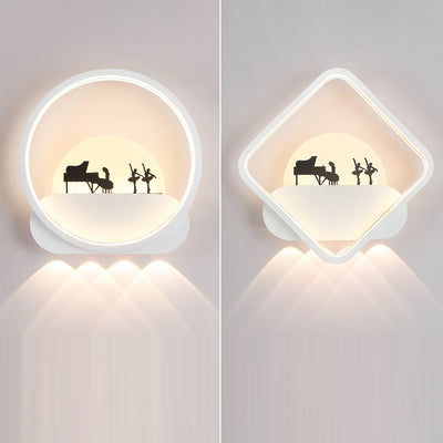 Moderne minimalistische Familien-Strand-Rund-Quadrat-Eisen-Silikon-LED-Wandleuchte für das Schlafzimmer 