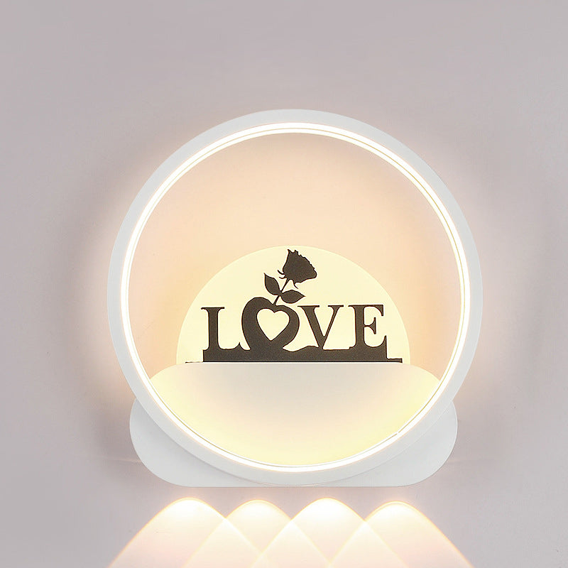 Moderne minimalistische Familien-Strand-Rund-Quadrat-Eisen-Silikon-LED-Wandleuchte für das Schlafzimmer 