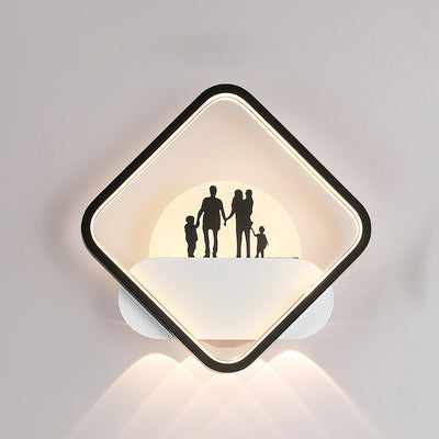 Moderne minimalistische Familien-Strand-Rund-Quadrat-Eisen-Silikon-LED-Wandleuchte für das Schlafzimmer 