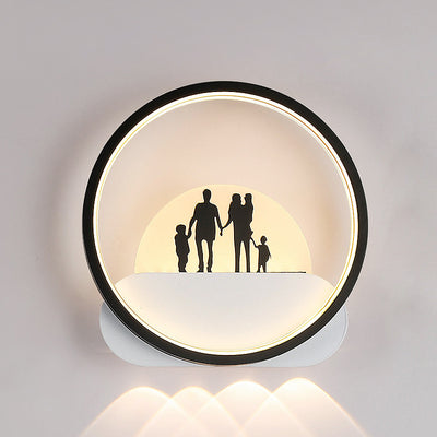 Moderne minimalistische Familien-Strand-Rund-Quadrat-Eisen-Silikon-LED-Wandleuchte für das Schlafzimmer 