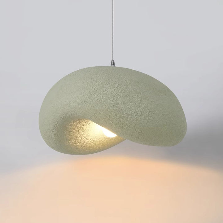 Suspension lumineuse contemporaine scandinave en forme de chapeau irrégulier rond en polystyrène à 1 lumière pour chambre 