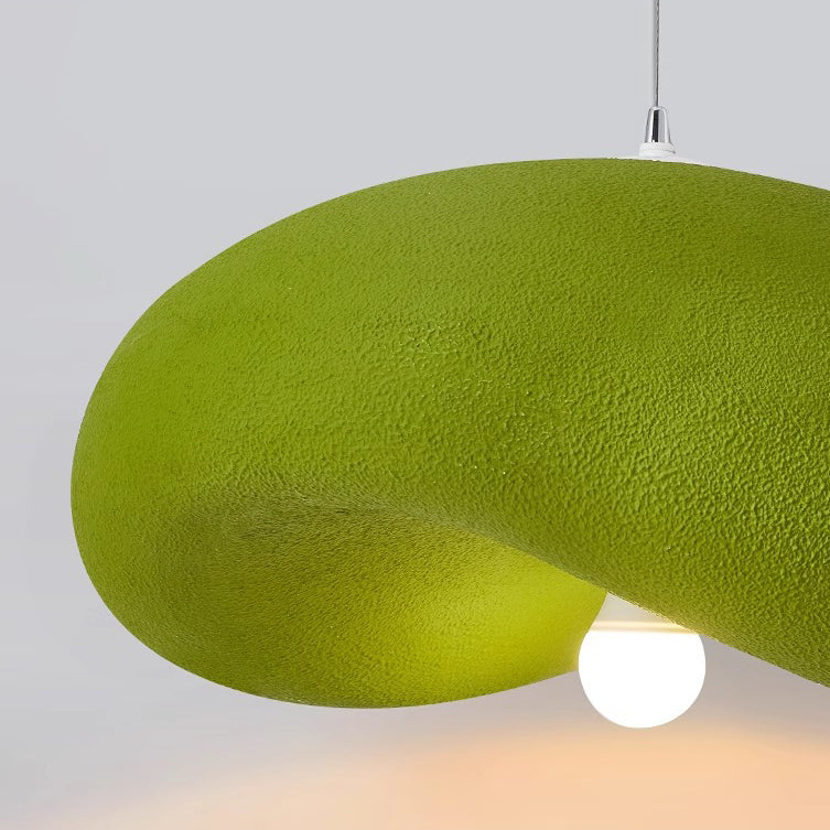 Suspension lumineuse contemporaine scandinave en forme de chapeau irrégulier rond en polystyrène à 1 lumière pour chambre 