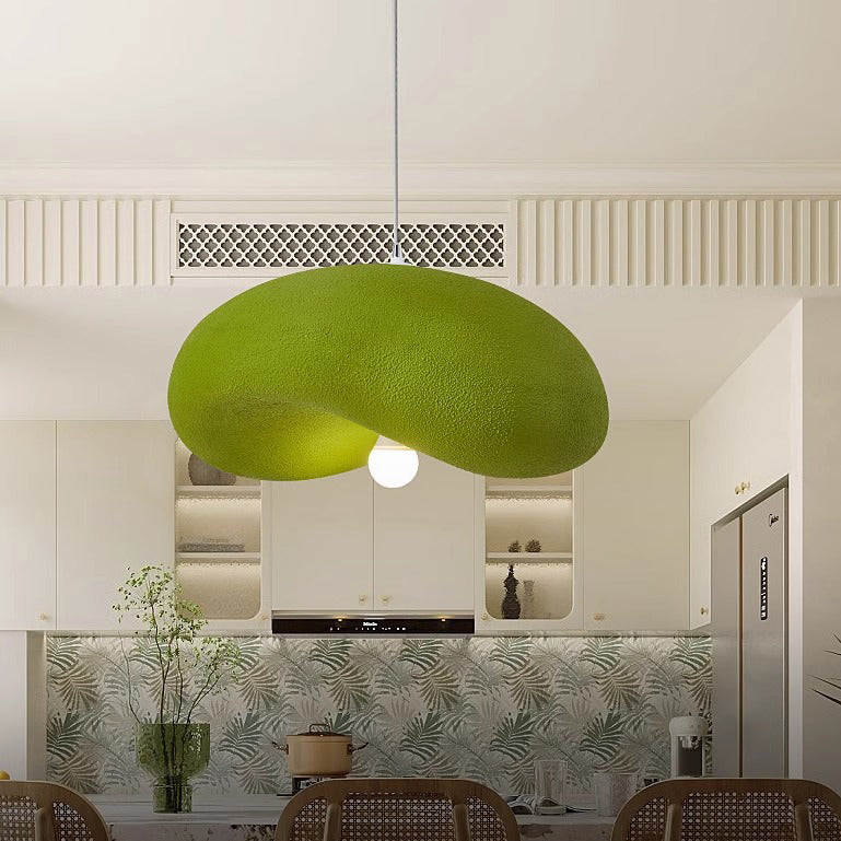 Suspension lumineuse contemporaine scandinave en forme de chapeau irrégulier rond en polystyrène à 1 lumière pour chambre 