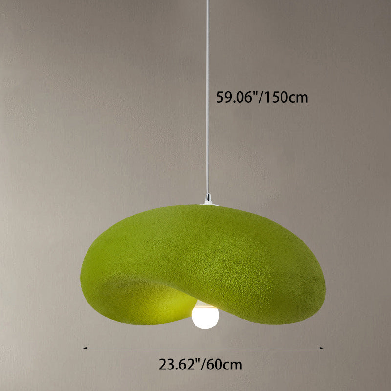 Suspension lumineuse contemporaine scandinave en forme de chapeau irrégulier rond en polystyrène à 1 lumière pour chambre 