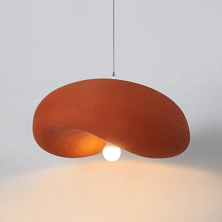 Suspension lumineuse contemporaine scandinave en forme de chapeau irrégulier rond en polystyrène à 1 lumière pour chambre 