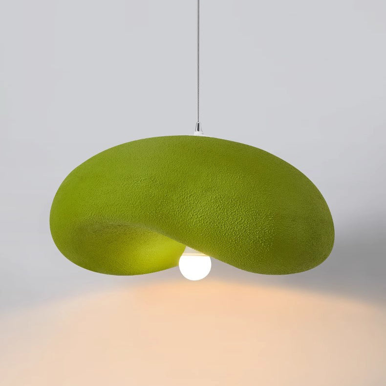 Suspension lumineuse contemporaine scandinave en forme de chapeau irrégulier rond en polystyrène à 1 lumière pour chambre 
