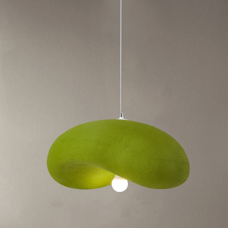 Suspension lumineuse contemporaine scandinave en forme de chapeau irrégulier rond en polystyrène à 1 lumière pour chambre 