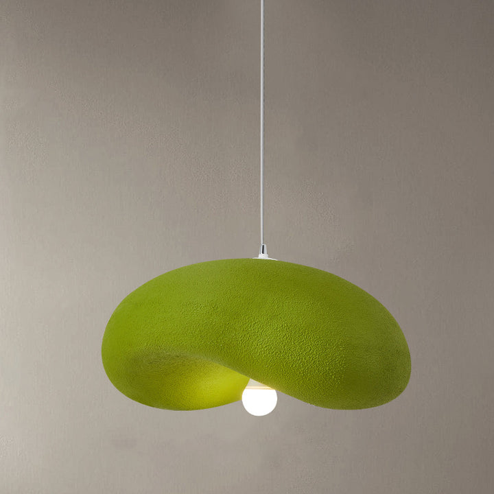 Suspension lumineuse contemporaine scandinave en forme de chapeau irrégulier rond en polystyrène à 1 lumière pour chambre 