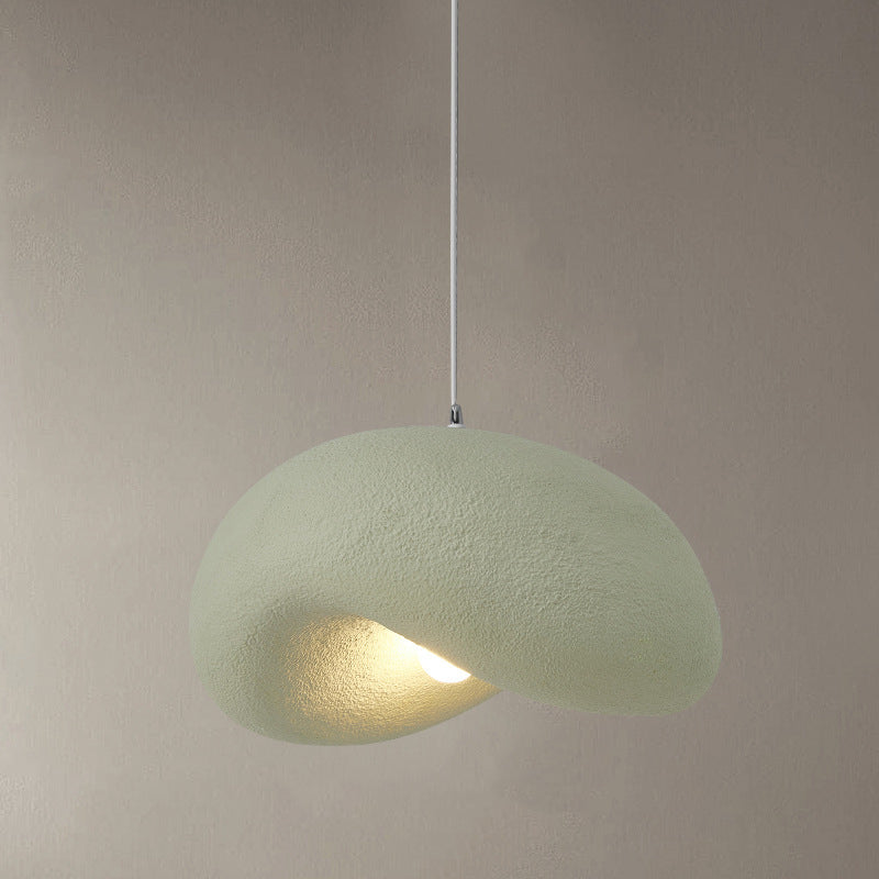 Suspension lumineuse contemporaine scandinave en forme de chapeau irrégulier rond en polystyrène à 1 lumière pour chambre 