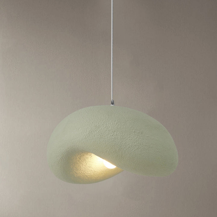 Suspension lumineuse contemporaine scandinave en forme de chapeau irrégulier rond en polystyrène à 1 lumière pour chambre 