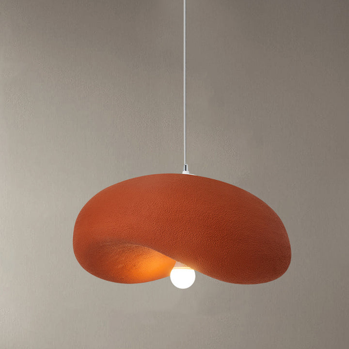 Suspension lumineuse contemporaine scandinave en forme de chapeau irrégulier rond en polystyrène à 1 lumière pour chambre 