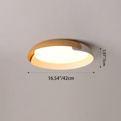 Moderne minimalistische Holzkunst runde Eisen Acryl LED Deckenleuchte für Schlafzimmer 