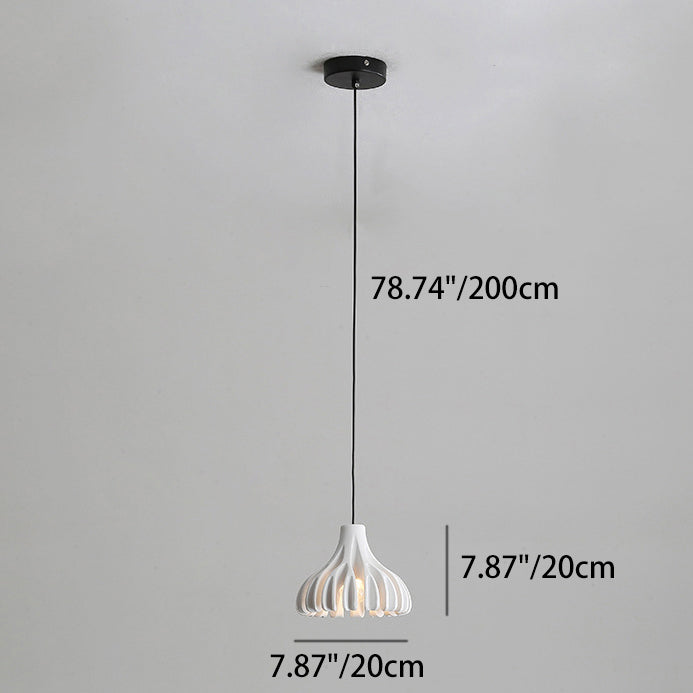 Contemporary Nordic Macaron Cone Resin 1-Light Pendant Light For Bedroom