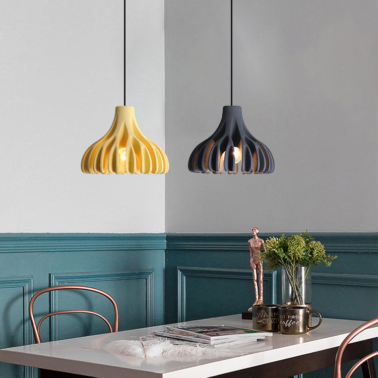 Contemporary Nordic Macaron Cone Resin 1-Light Pendant Light For Bedroom