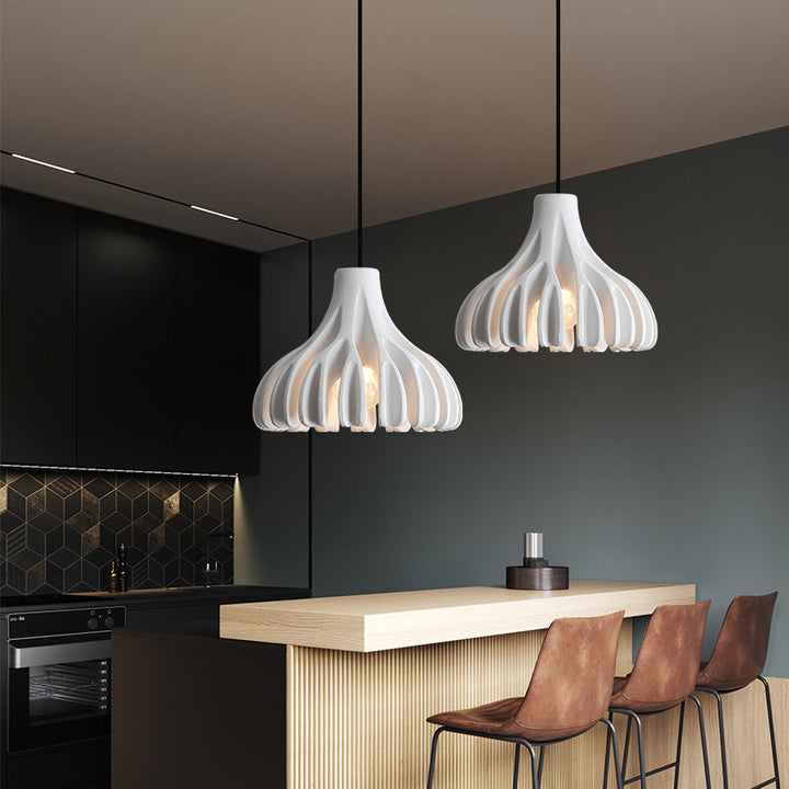 Contemporary Nordic Macaron Cone Resin 1-Light Pendant Light For Bedroom
