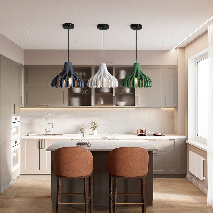 Contemporary Nordic Macaron Cone Resin 1-Light Pendant Light For Bedroom