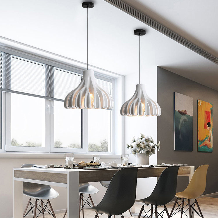 Contemporary Nordic Macaron Cone Resin 1-Light Pendant Light For Bedroom