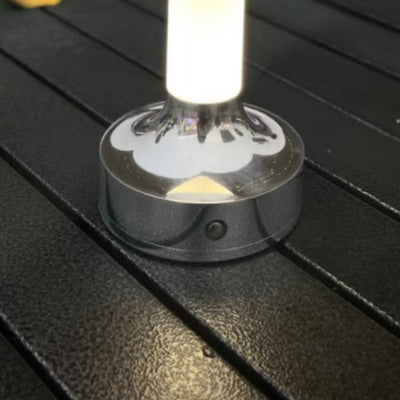Moderne minimalistische USB-Kerzenform runder Zylinder Metall Acryl LED Tischlampe für Schlafzimmer 