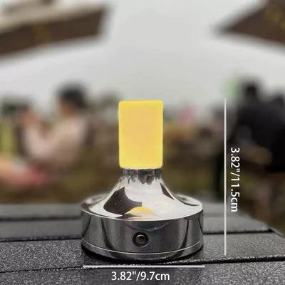 Moderne minimalistische USB-Kerzenform runder Zylinder Metall Acryl LED Tischlampe für Schlafzimmer 
