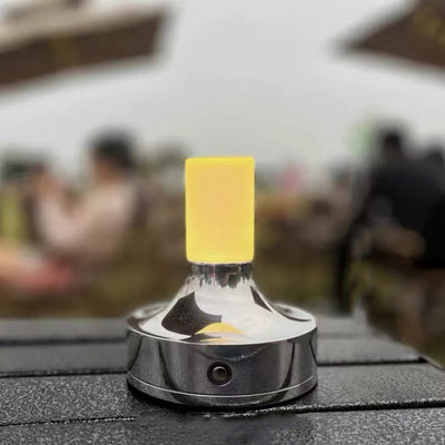 Moderne minimalistische USB-Kerzenform runder Zylinder Metall Acryl LED Tischlampe für Schlafzimmer 