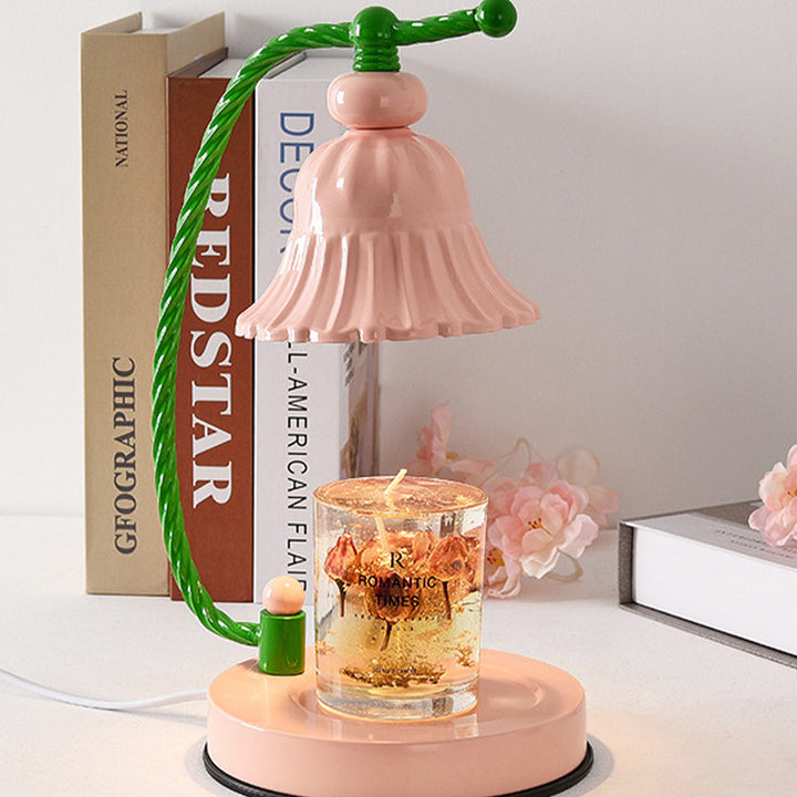 Lampe de table contemporaine nordique fille fleur ronde en fer à 1 lumière pour chambre à coucher 