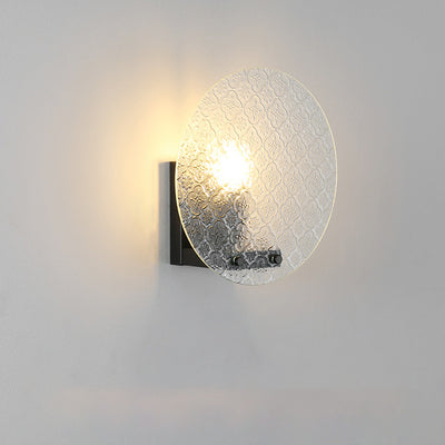 Traditional Japanese Tote Shape Round Iron Glass 1-Light Wall Sconce Lamp For Bedroom