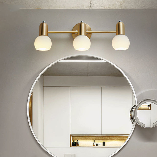 Applique murale contemporaine nordique en cuivre avec cône rond linéaire en verre 2/3 lumières pour salle de bain 
