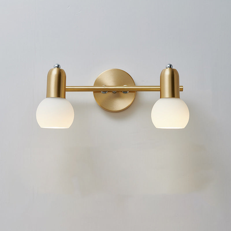 Applique murale contemporaine nordique en cuivre avec cône rond linéaire en verre 2/3 lumières pour salle de bain 