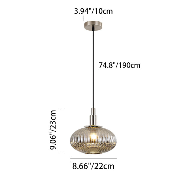 Zeitgenössische nordische ovale Eisen-Glas 1-Licht-Pendelleuchte für das Esszimmer 