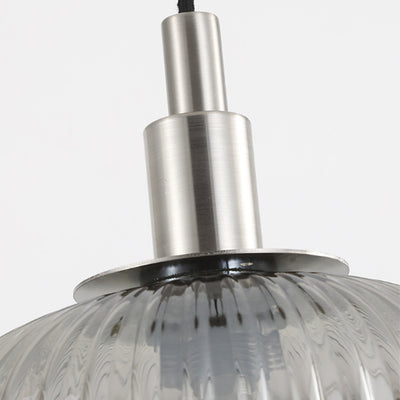 Zeitgenössische nordische ovale Eisen-Glas 1-Licht-Pendelleuchte für das Esszimmer 