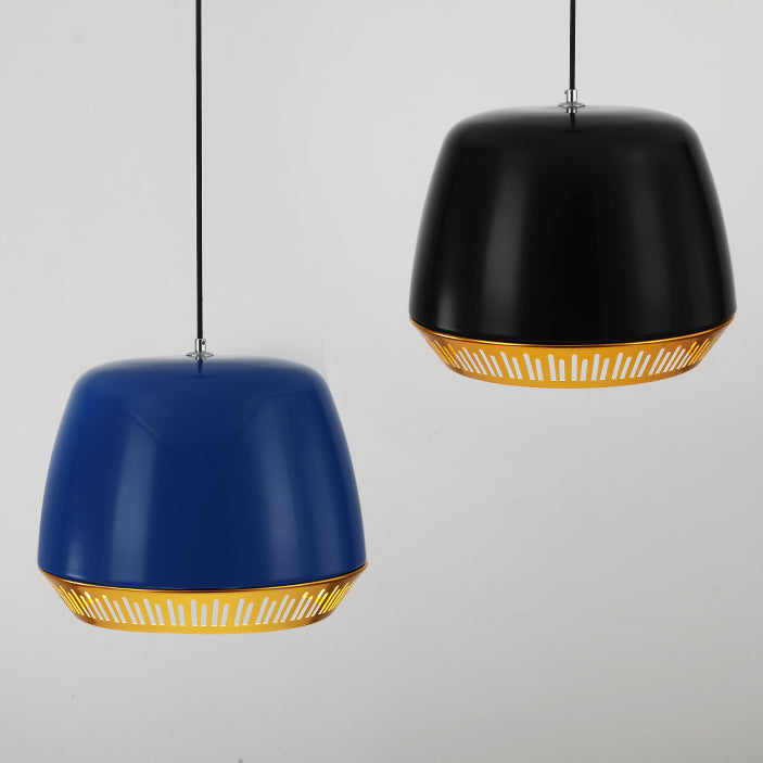 Zeitgenössische nordische runde Zylinder-Eisen 1-Licht-Pendelleuchte für das Esszimmer 