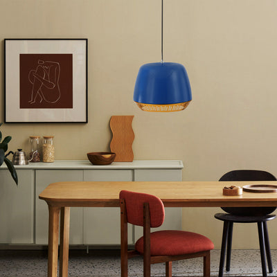 Zeitgenössische nordische runde Zylinder-Eisen 1-Licht-Pendelleuchte für das Esszimmer 