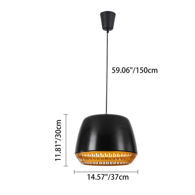 Zeitgenössische nordische runde Zylinder-Eisen 1-Licht-Pendelleuchte für das Esszimmer 