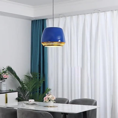 Zeitgenössische nordische runde Zylinder-Eisen 1-Licht-Pendelleuchte für das Esszimmer 