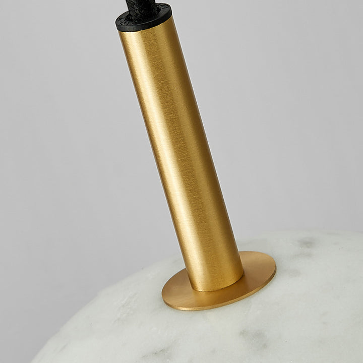 Suspension contemporaine scandinave ronde en cuivre et verre marbré à 1 lumière pour chambre 