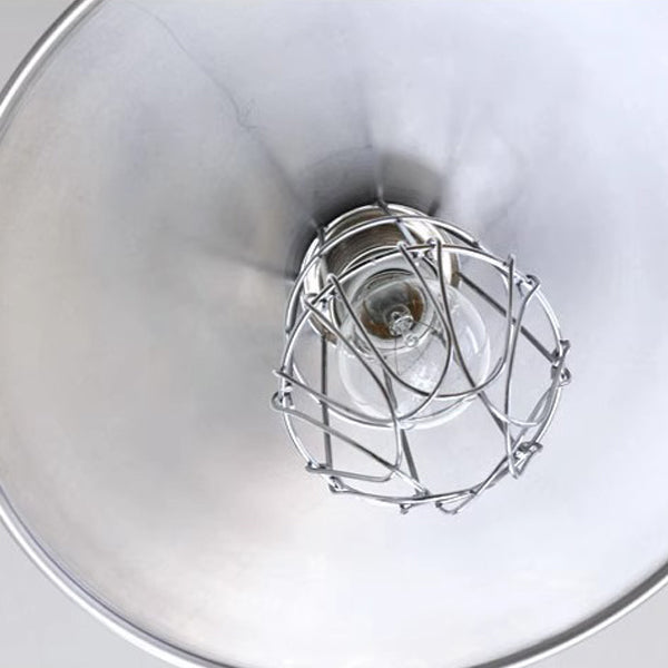 Suspension Luminaire Contemporain en Bois Aluminium Cône Rond 1 Lumière Pour Salon 