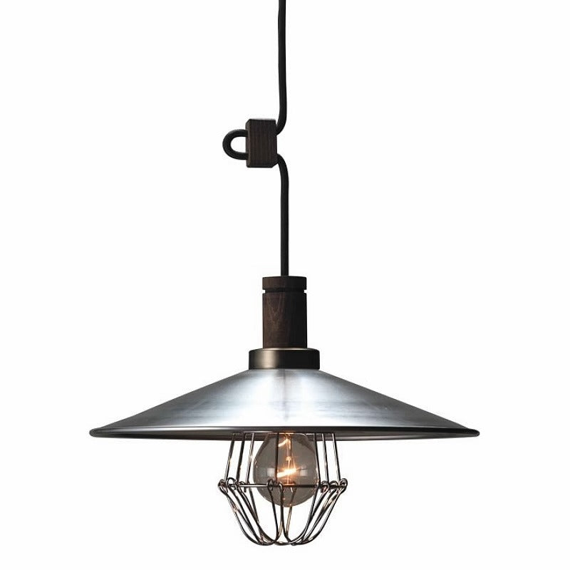 Suspension Luminaire Contemporain en Bois Aluminium Cône Rond 1 Lumière Pour Salon 