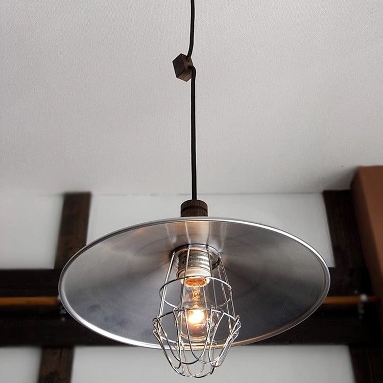 Suspension Luminaire Contemporain en Bois Aluminium Cône Rond 1 Lumière Pour Salon 