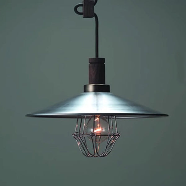 Suspension Luminaire Contemporain en Bois Aluminium Cône Rond 1 Lumière Pour Salon 