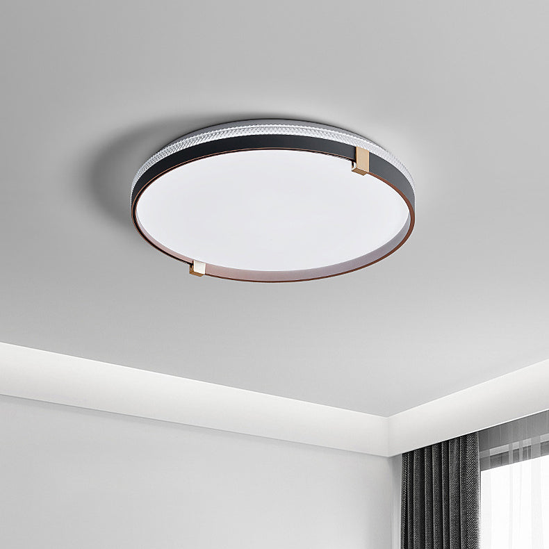 Luz de techo LED montada al ras con cúpula redonda minimalista moderna de acrílico y hierro para dormitorio 