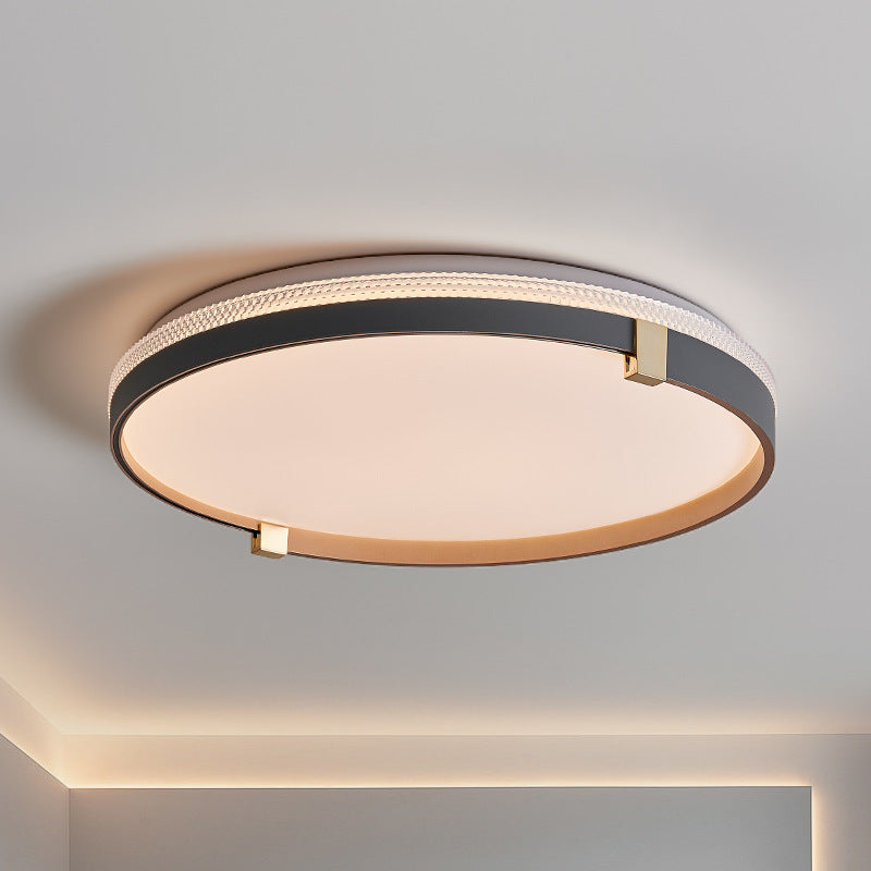 Luz de techo LED montada al ras con cúpula redonda minimalista moderna de acrílico y hierro para dormitorio 