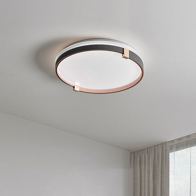 Luz de techo LED montada al ras con cúpula redonda minimalista moderna de acrílico y hierro para dormitorio 