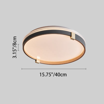 Luz de techo LED montada al ras con cúpula redonda minimalista moderna de acrílico y hierro para dormitorio 