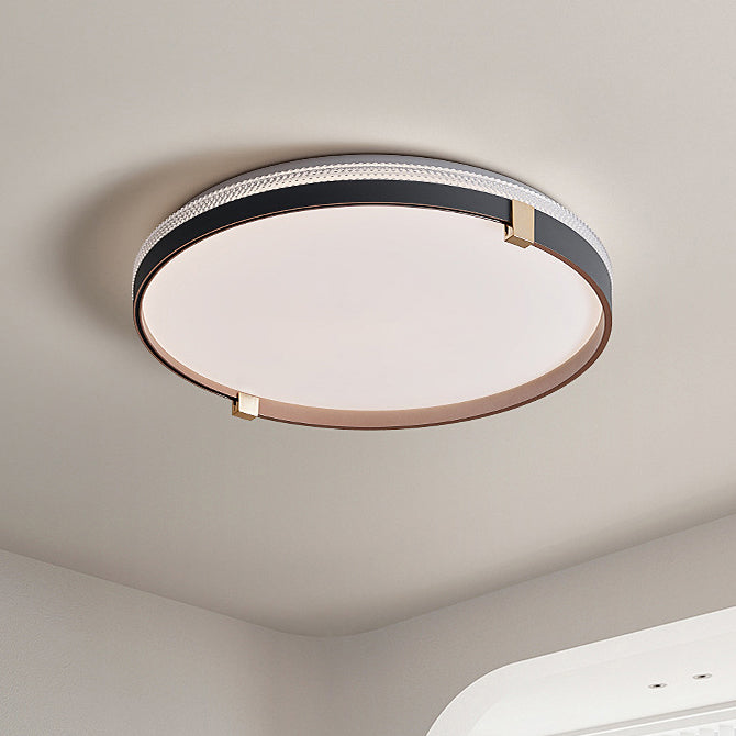 Luz de techo LED montada al ras con cúpula redonda minimalista moderna de acrílico y hierro para dormitorio 