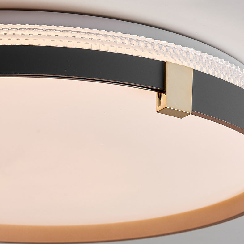 Luz de techo LED montada al ras con cúpula redonda minimalista moderna de acrílico y hierro para dormitorio 