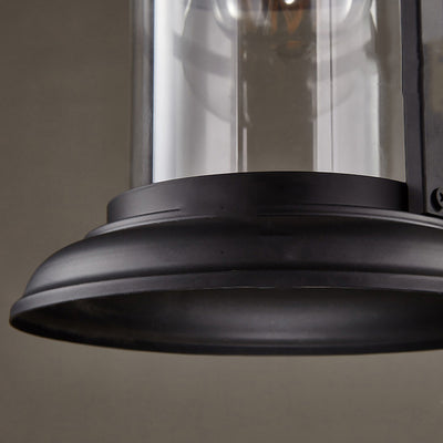 Cône de chapeau industriel contemporain cylindre en fer bambou verre suspension à 1 lumière pour salon 