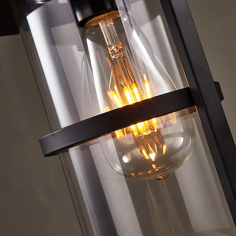 Cône de chapeau industriel contemporain cylindre en fer bambou verre suspension à 1 lumière pour salon 