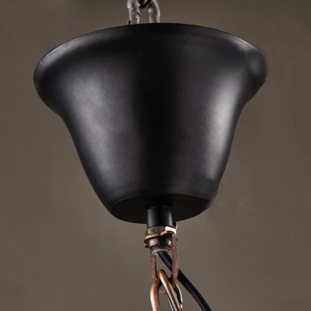 Cône de chapeau industriel contemporain cylindre en fer bambou verre suspension à 1 lumière pour salon 