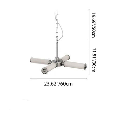 Contemporary Creative Tree Branch Shape Cylinder Iron Acrylic LED Chandelier For Bedroom